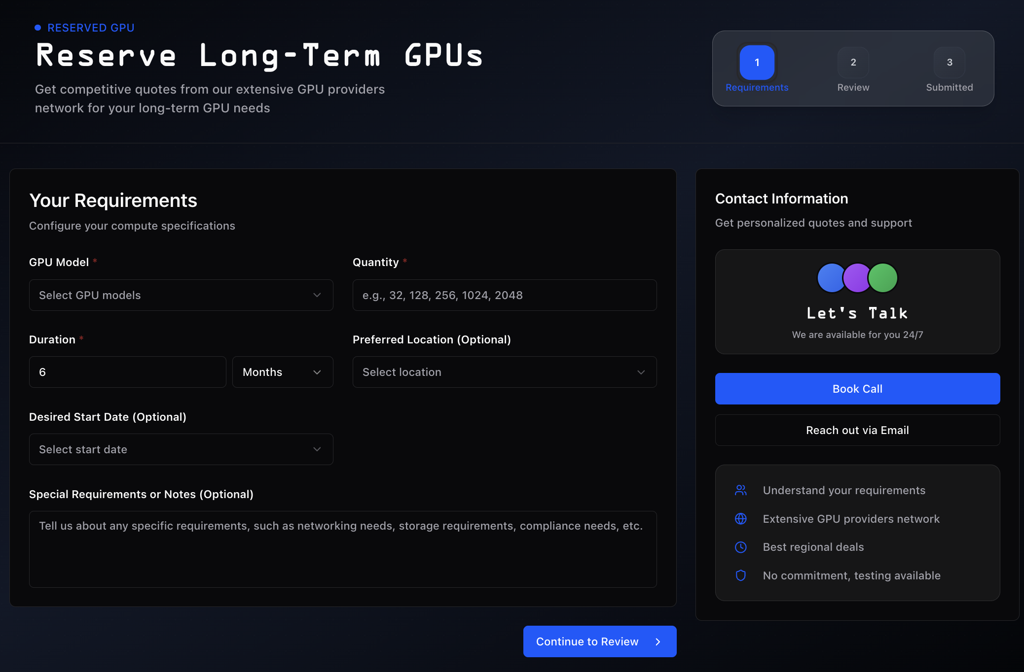 Reserved GPU Request Form